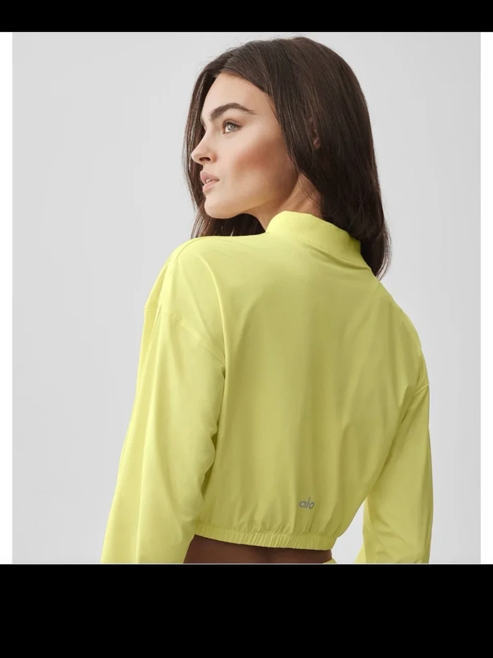 ALO Yoga Neon Yellow Cropped Utility Jacket